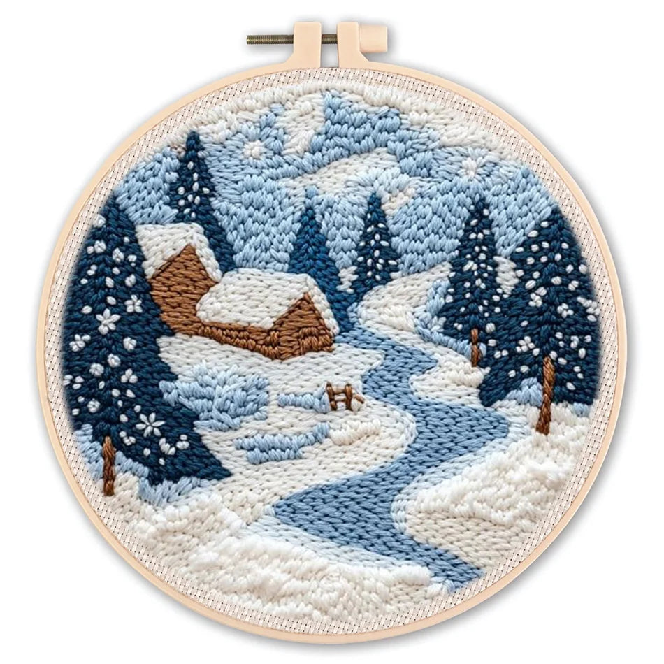 Diy Punch Needle Embroidery Starter Kits For Beginner Cartoon Cute Animals Poking Embroidery Yarn Painting Arts