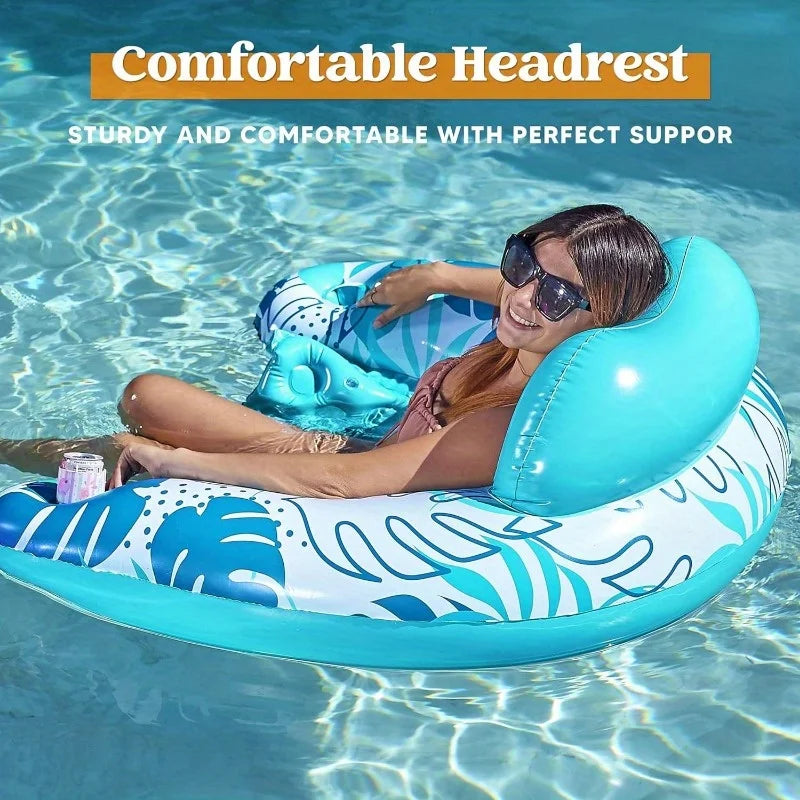 JOYFY 2 Pack Pool Chairs Inflatable Pool Floats Blow up Floats Chair Hammock Noodle for Summer Water Fun Swimming Party