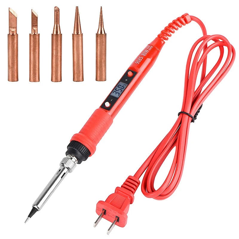 JCD 80W Electric Soldering Iron 220V 110V Adjustable Temperature Solder Iron LCD Display Welding Repair Tools Soldering Iron Tip