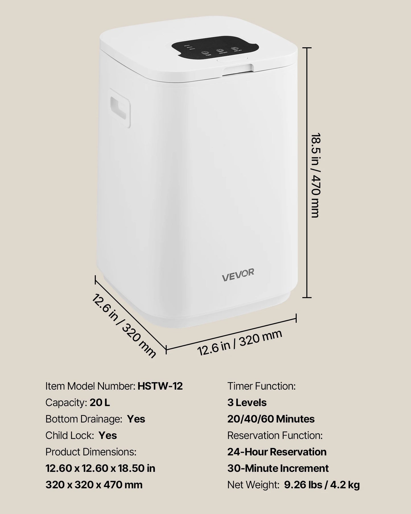 SucceBuy 20L Towel Warmer Bucket w/ LED Light Timer Temperature Setting Security Lock & 4 Hooks Large Blanket Warmers for SPA