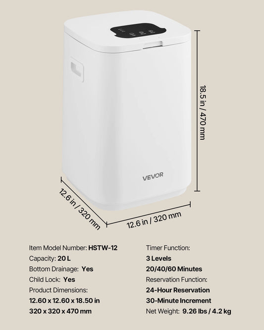 SucceBuy 20L Towel Warmer Bucket w/ LED Light Timer Temperature Setting Security Lock & 4 Hooks Large Blanket Warmers for SPA