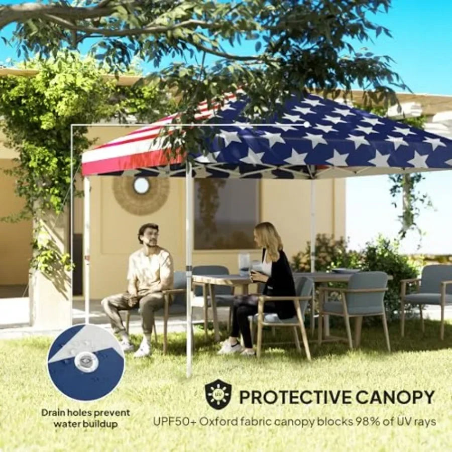10' x 10' Pop Up  Tent with Sidewall UPF50+  Sun Shelter with Storage kets Vented Roof for Parties Height Adjustable Carry Bag