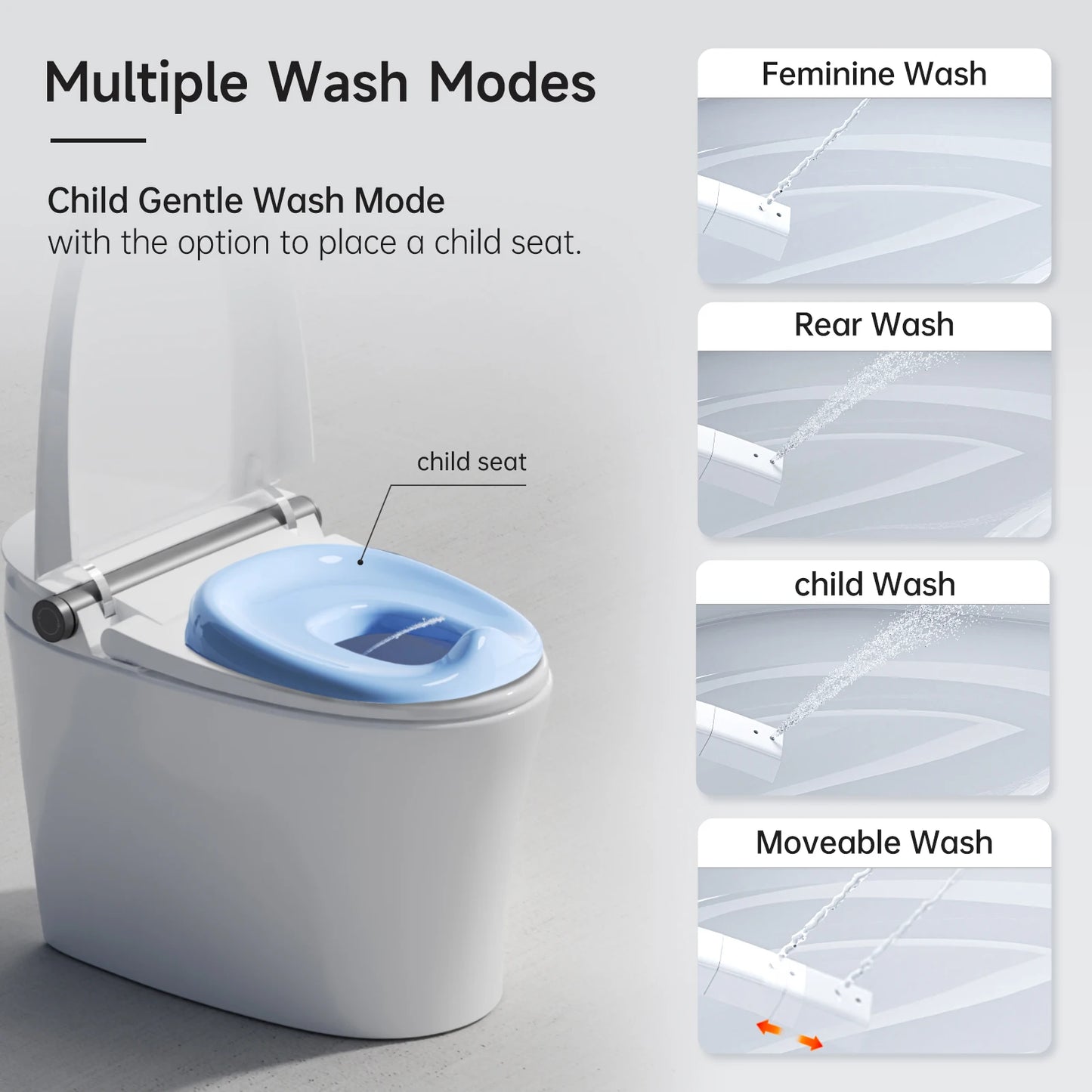 AQUATIZ G109-1Max Intelligent Smart Toilet with Bidet Built-in, ADA Height, Auto Open/Close, Dual Control & LED Display