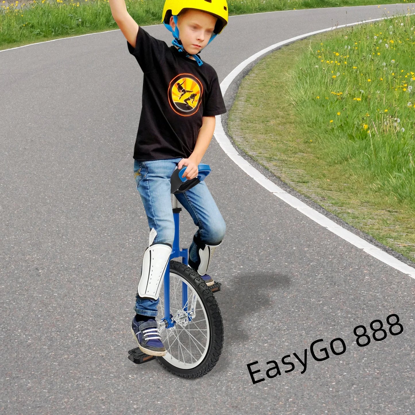 18Inch Unicycle Steel Unicycle Adjustable Standard Seat Thickened Aluminum Alloy Rim Children Adult Balance Exercise Bike