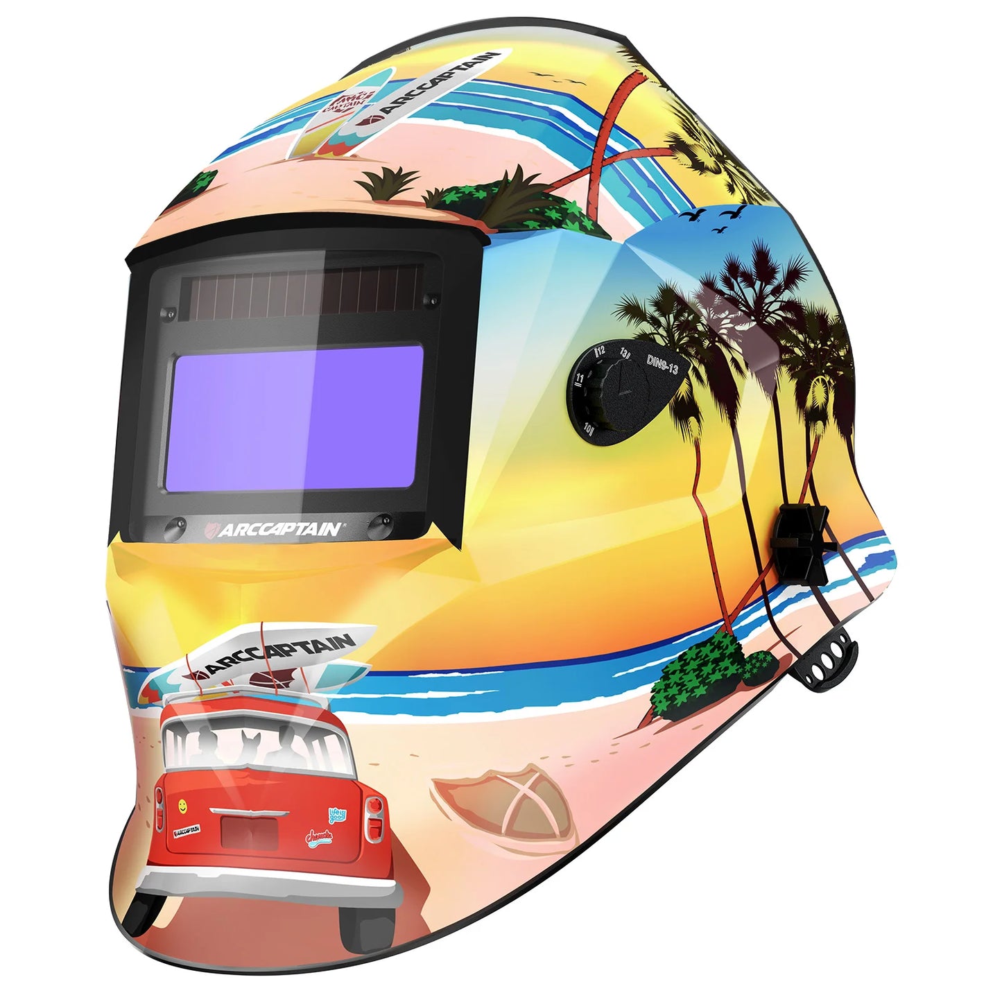 ARCCAPTAIN Auto Darkening Welding Helmet Nylon Welder Mask Large View True Color DIN4 1/1/1/1 Soldering Mask for TIG MIG MMA CUT