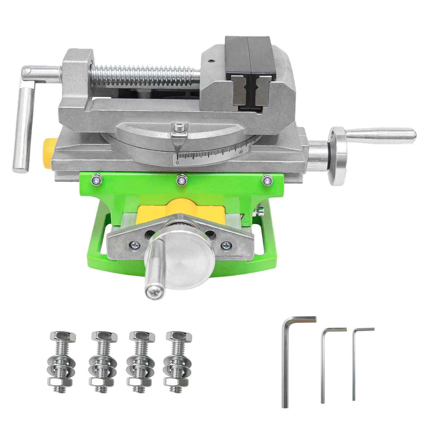 Allsome 2 in 1 Milling Drilling Precision Vise Swivel Base Table Aluminium Alloy Compound Worktable