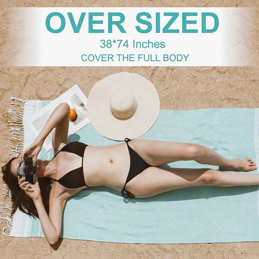 6 Packs Oversized Turkish Beach Towels Set Bulk 74x38 Extra Large Sand Free Quick Dry Swim Bath Camping Pool Towel Travel Blanke