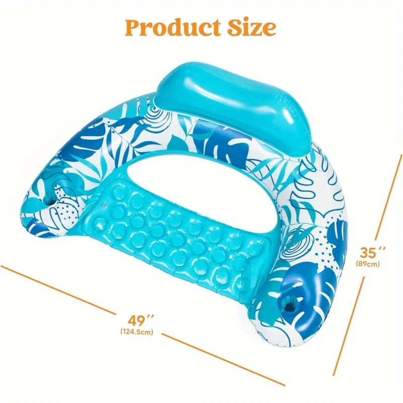 JOYFY 2 Pack Pool Chairs Inflatable Pool Floats Blow up Floats Chair Hammock Noodle for Summer Water Fun Swimming Party