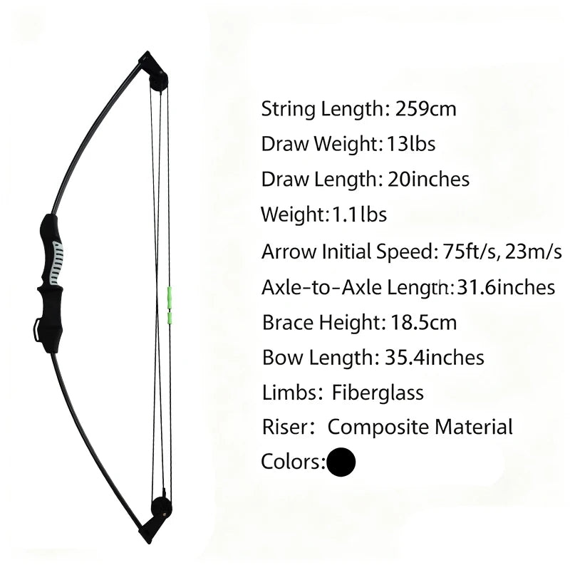 Beginner Shooting Training Pulley Bow, Youth Shooting Archery, Outdoor Entertainment Competitive Game, Detachable Pulley Bow.