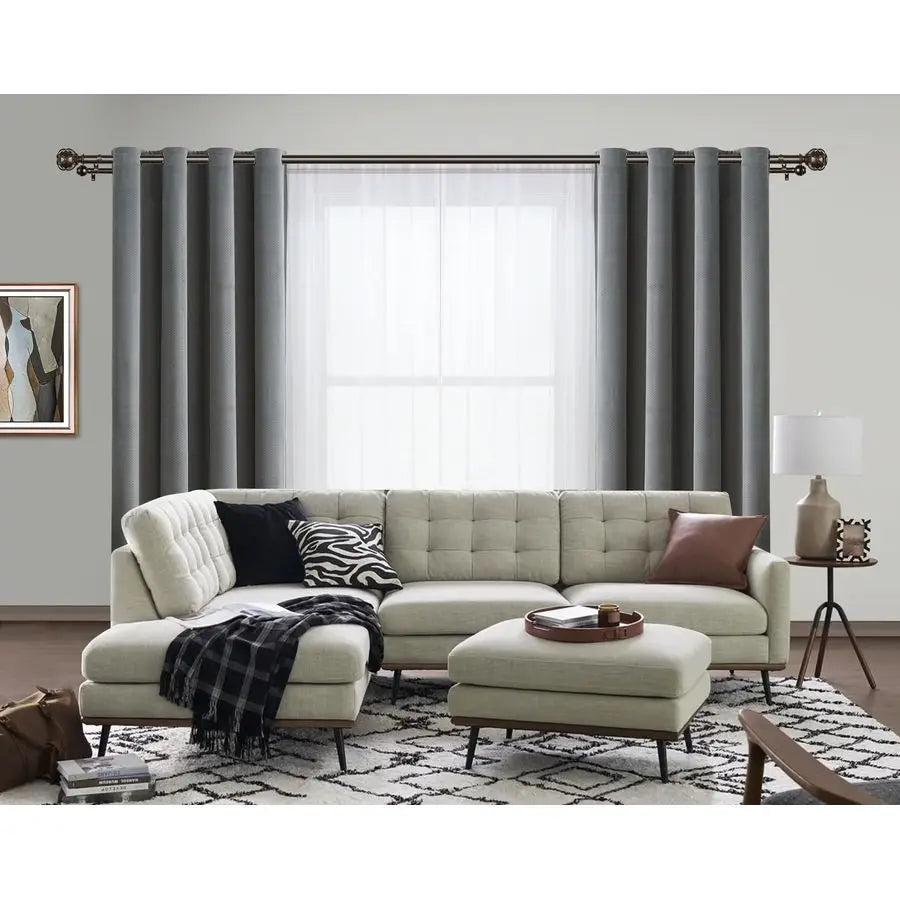1 Inch Double Curtain Rods for Windows 36 to 72 Inches 36 FeetBronze Heavy Duty Double Curtain Rod, Telescoping Drapery Rod with