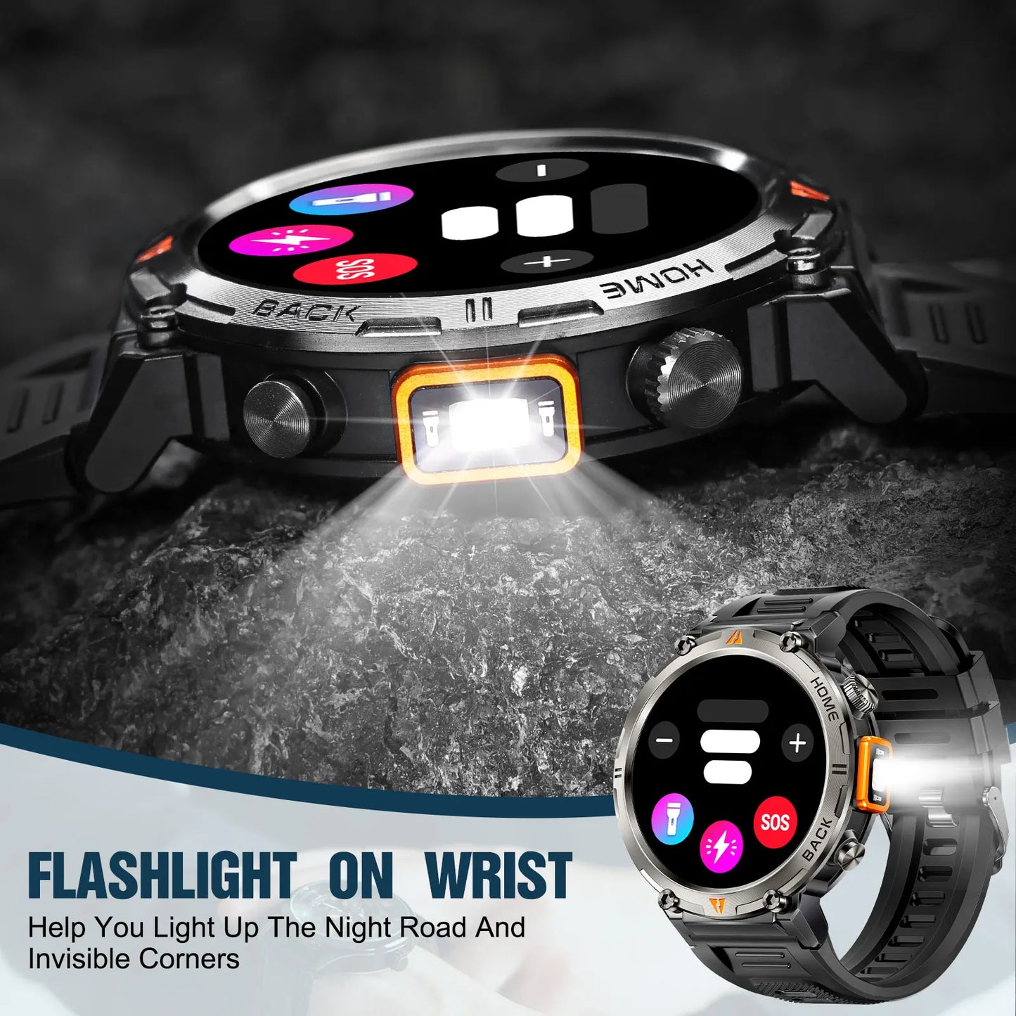 EIGIIS KE3 2025 New Bluetooth Call Smartwatch for Men Full Touch Screen with Health Monitor Heart Rate Flashlight Smart Watch