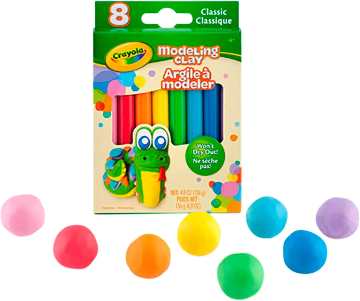 Modeling Clay, 3/5 Ounce Packs, Assorted Classic Colors, Set of 8