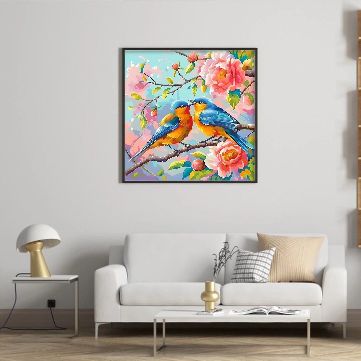 Birds On The Branches Full 11CT DIY Stamped Cross Stitch Kits 40x40cm Printed Cross-Stitch Kits for Adults Home Decor