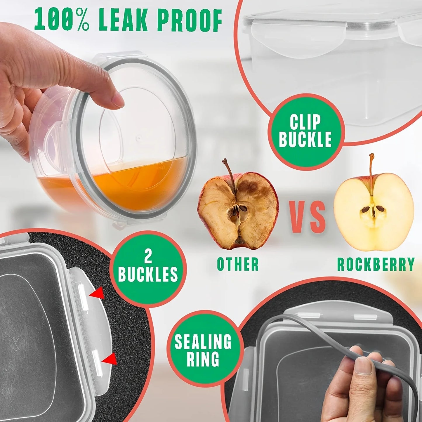 12pcs Food Storage Container Set With Easy-Snap Lids - Airtight Plastic Containers Christmas Gift For Pantry And Kitchen Organiz