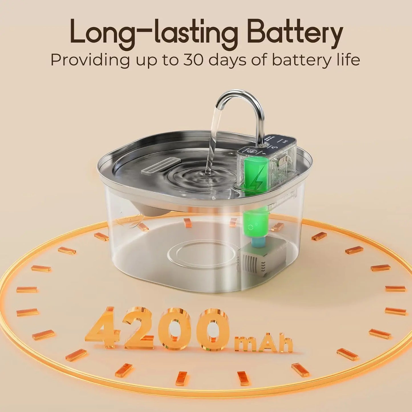 3.2L Stainless Steel Wireless Recharging Sensor Cat Water Fountain Auto Drinking Fountain For Cats Dog Drinker Pet Dispenser Bowl