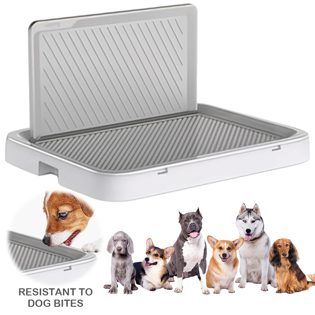 Dog Potty Tray with Pee Wall Portable Dog Potty Anti-Splash Training Pee Pad Holder Pet Dog Toilet Puppy Kitten Cleaning Tool