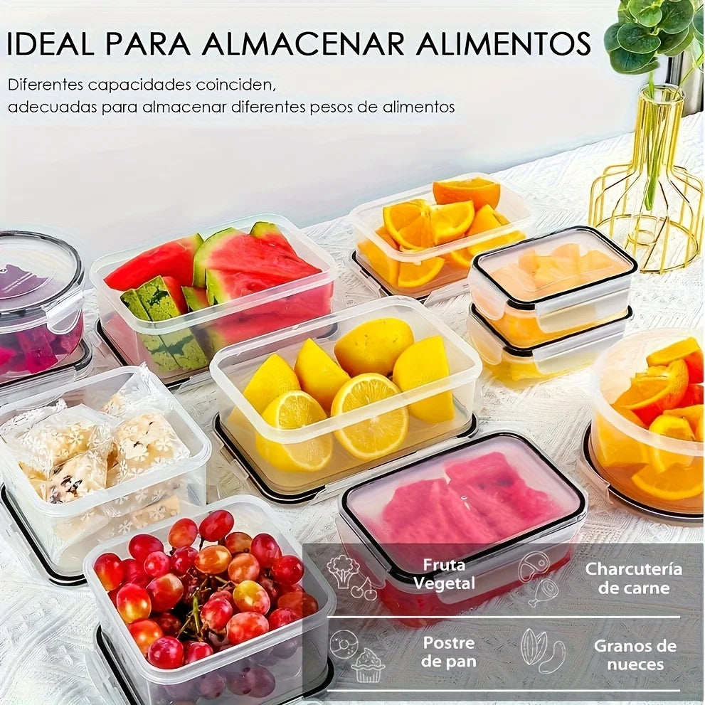 12pcs Food Storage Container Set With Easy-Snap Lids - Airtight Plastic Containers Christmas Gift For Pantry And Kitchen Organiz