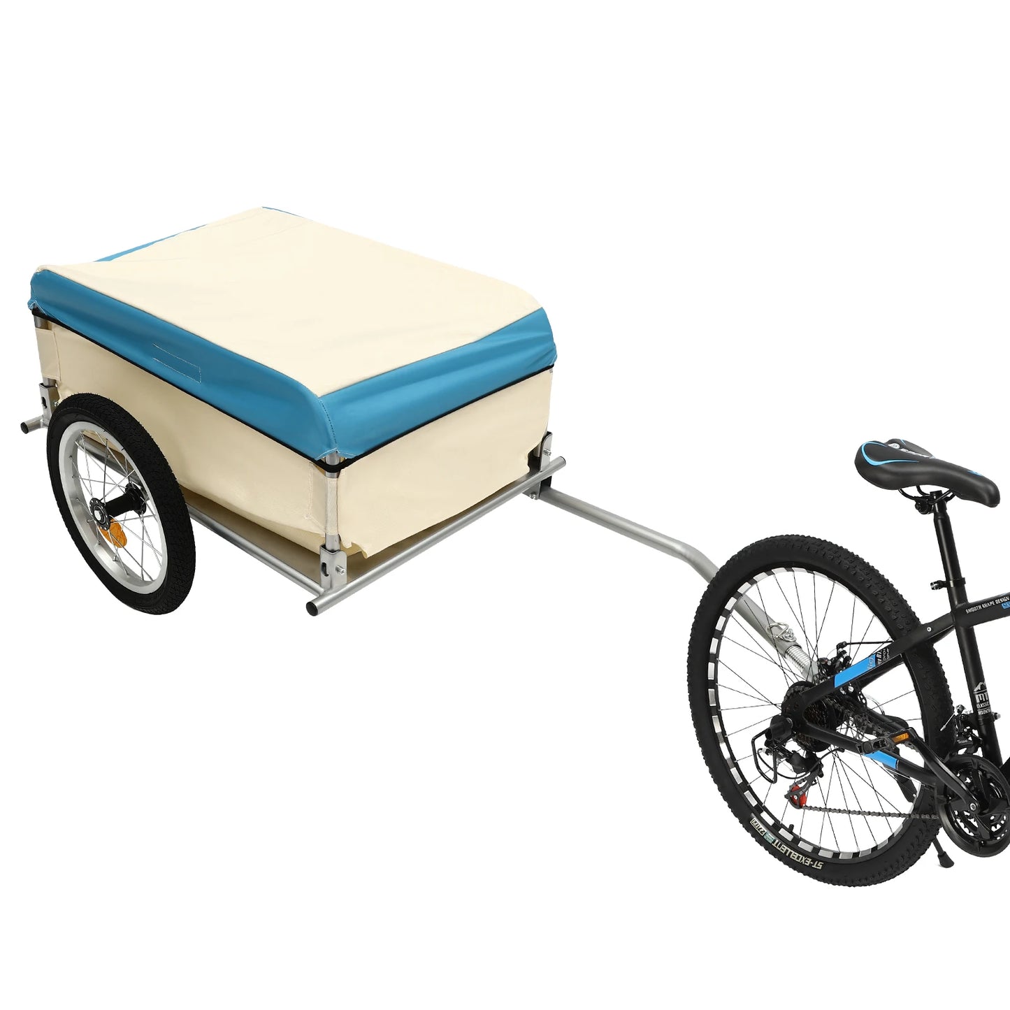 110.23LBS Load Bicycle Trailer Stable Transport Multiple  Aluminum Utility Cargo Bike Trailer for 24"-26" Bike Wheel