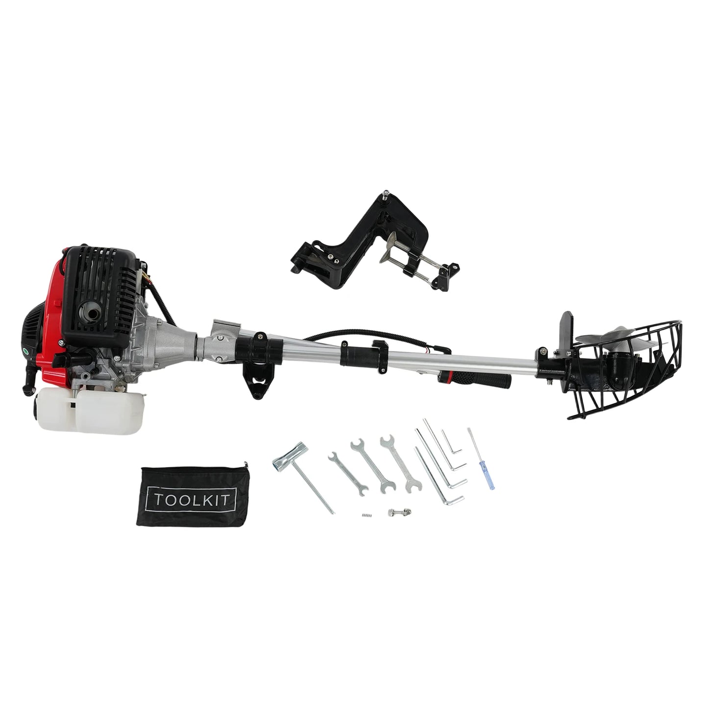 4.0HP 4-Stroke Outboard Motor, 53.2cc Gasoline Engine with Propeller Protective Cover & Air Cooled for Inflatable Boat Fishing