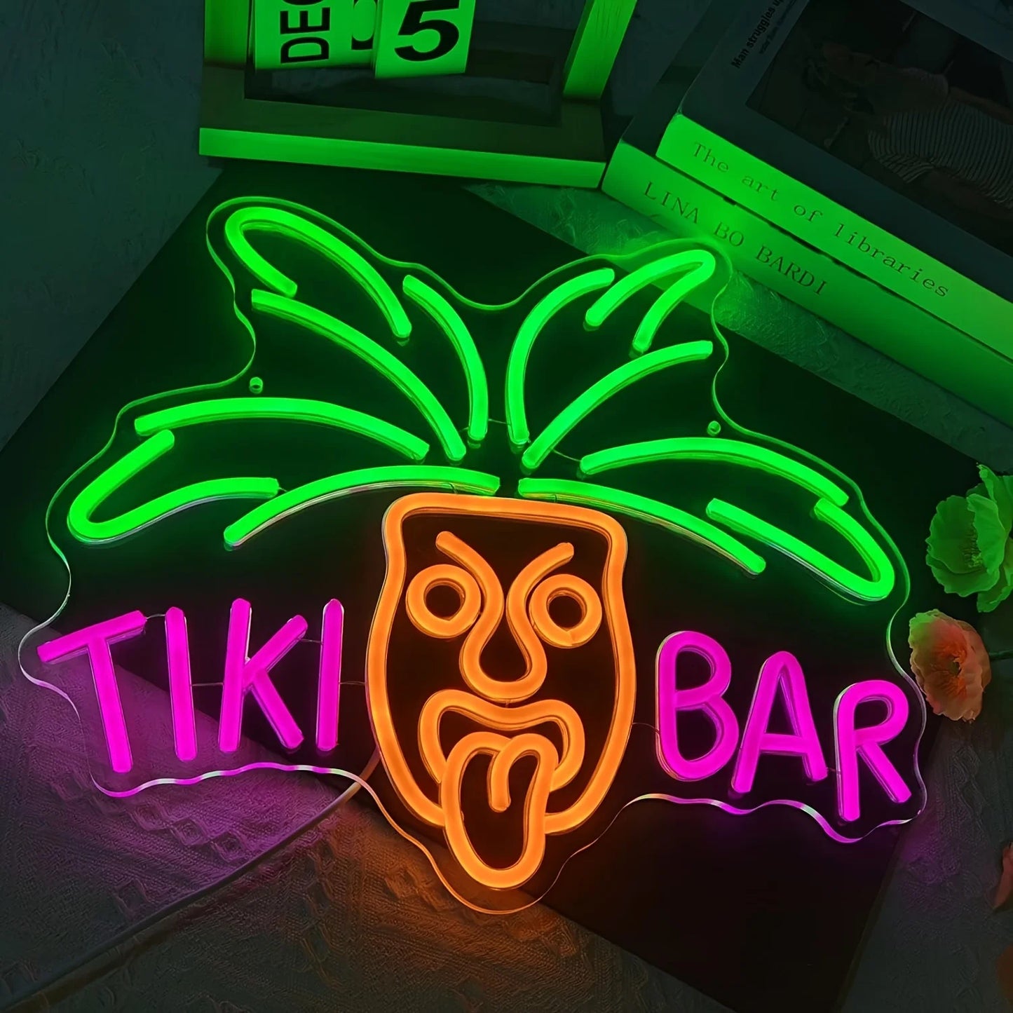 Tiki Bar Neon Light Sign Acrylic Dimmable LED Neon Sign 16"x13" Beer Bar Pub Club Restaurant Wall Deocr Artwork Gift Signs