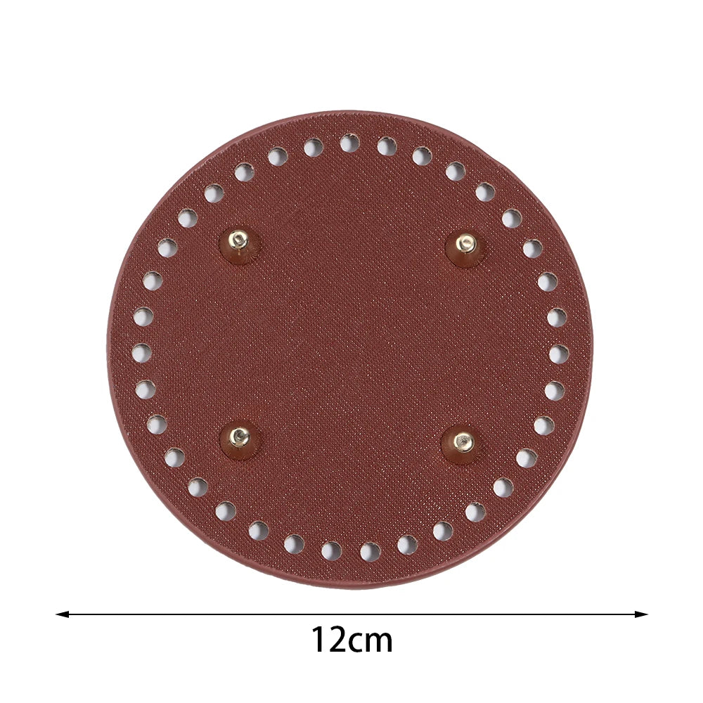 PU Leather Oval/Round Long Knitting Crochet Bags Bottom for DIY Weaving Supplies Home Decor Crochet Bag Bottom Accessories