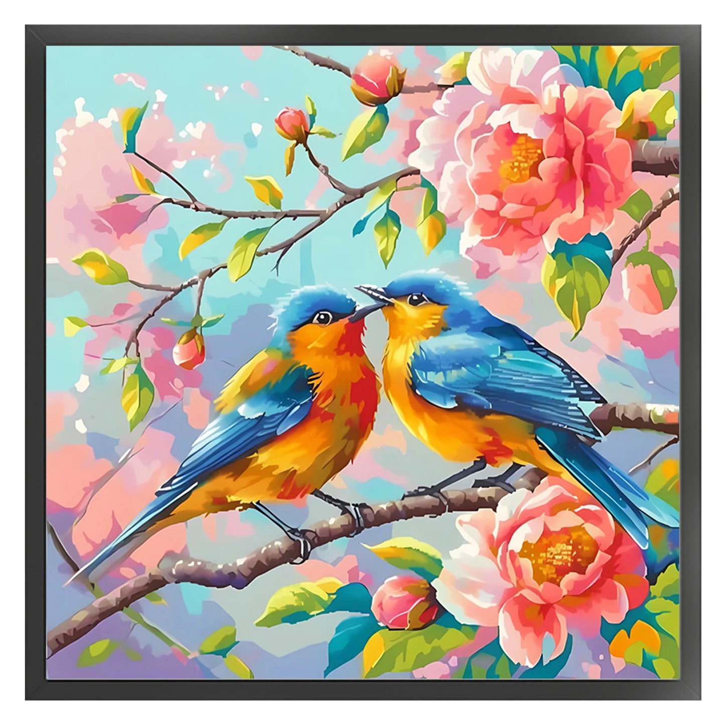 Birds On The Branches Full 11CT DIY Stamped Cross Stitch Kits 40x40cm Printed Cross-Stitch Kits for Adults Home Decor