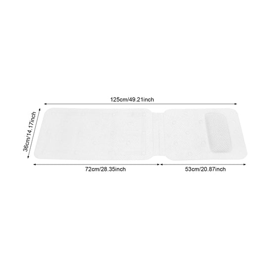 Bathtub Mat with Pillow, PVC Foaming Bath Tub Cushion for Adults, Lightweight & Machine Washable Breathable Mat for Home/Spa