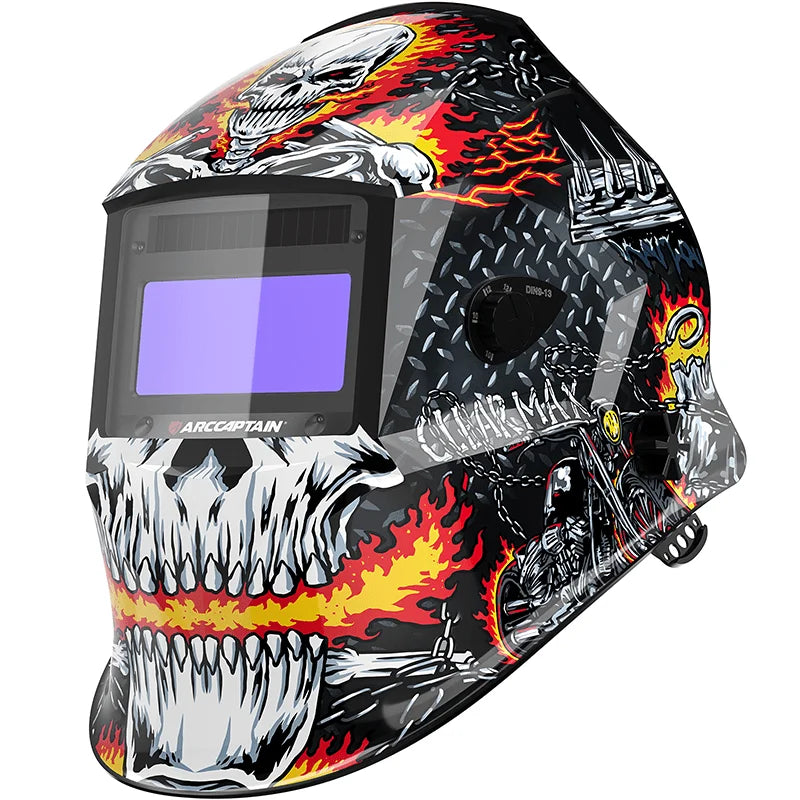 ARCCAPTAIN Auto Darkening Welding Helmet Nylon Welder Mask Large View True Color DIN4 1/1/1/1 Soldering Mask for TIG MIG MMA CUT