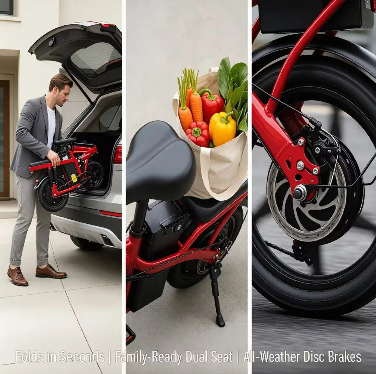 Foldable Electric Bike For Adults, 14" Electric E-Bike With 500W Peak Motor, Max 45 Miles 19 MPH Electric Bicycles, Dual Front Suspension，maximum load capacity of 120 kilograms,There are multiple configurations to choose fr