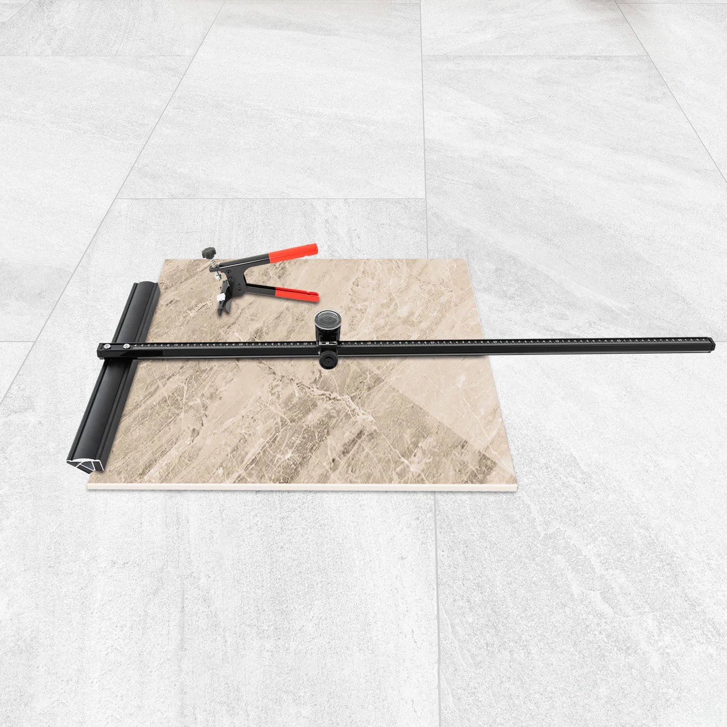 T-Shaped Manual Tile Cutter Hand Tool Ceramic Floor Cutter with One Dividing Plier and Two Cutting Blades for Cutting Tiles Glas