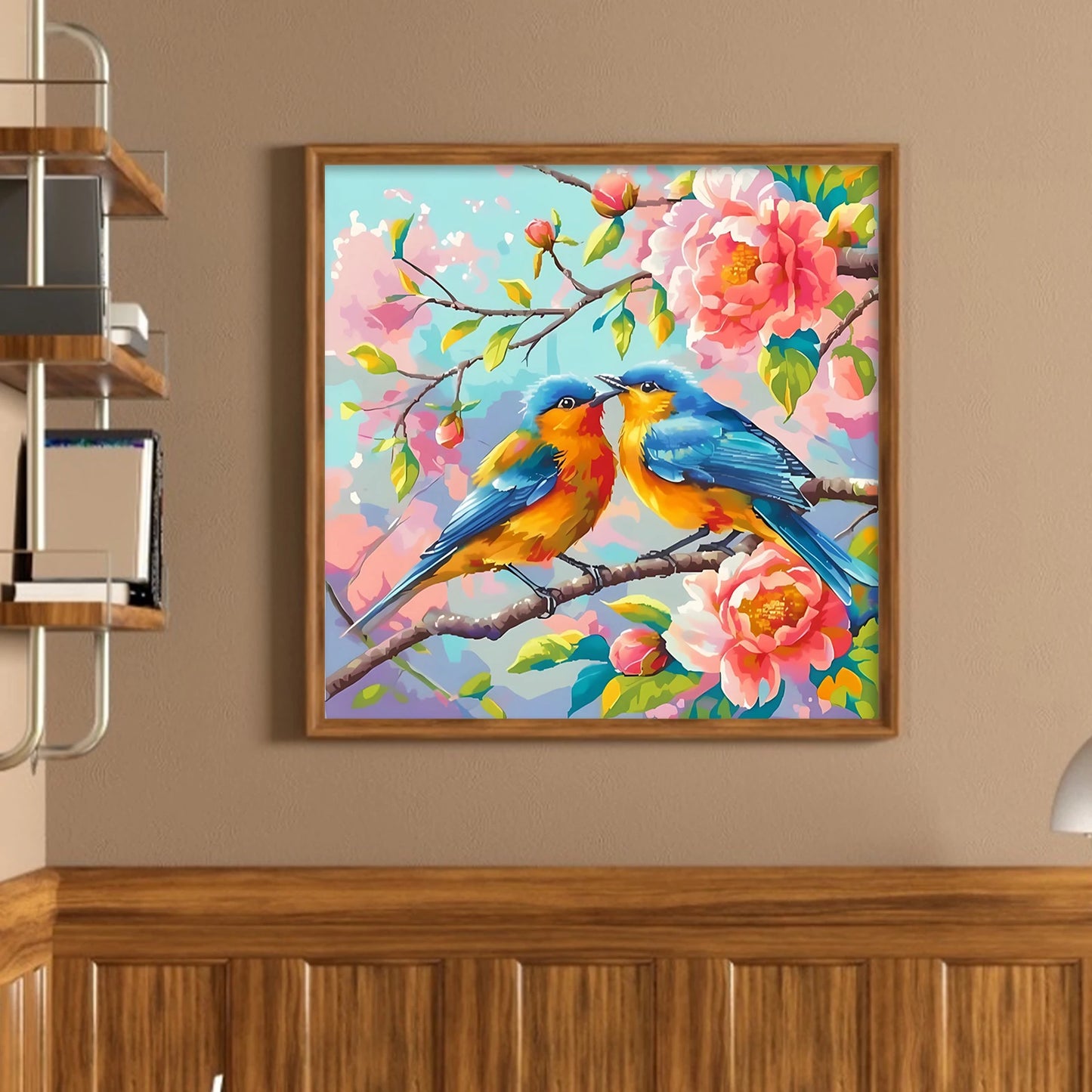 Birds On The Branches Full 11CT DIY Stamped Cross Stitch Kits 40x40cm Printed Cross-Stitch Kits for Adults Home Decor