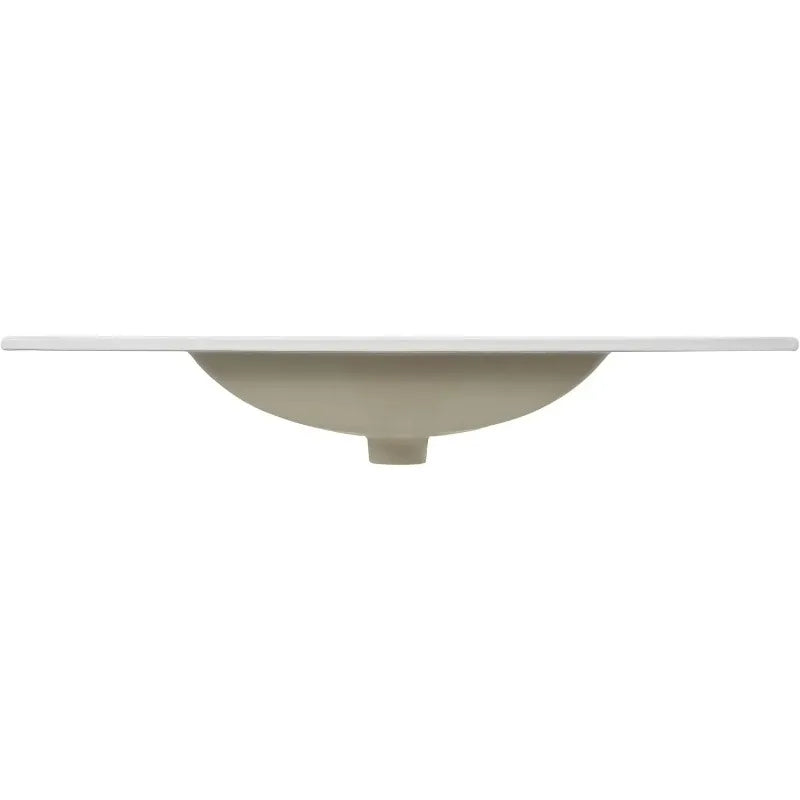 SNK1003A Ancillary 3-Hole 36 In. W X 18.25 In. D Classic Contemporary Rectangular Ceramic Single Sink Basin Vanity Top, White,cu