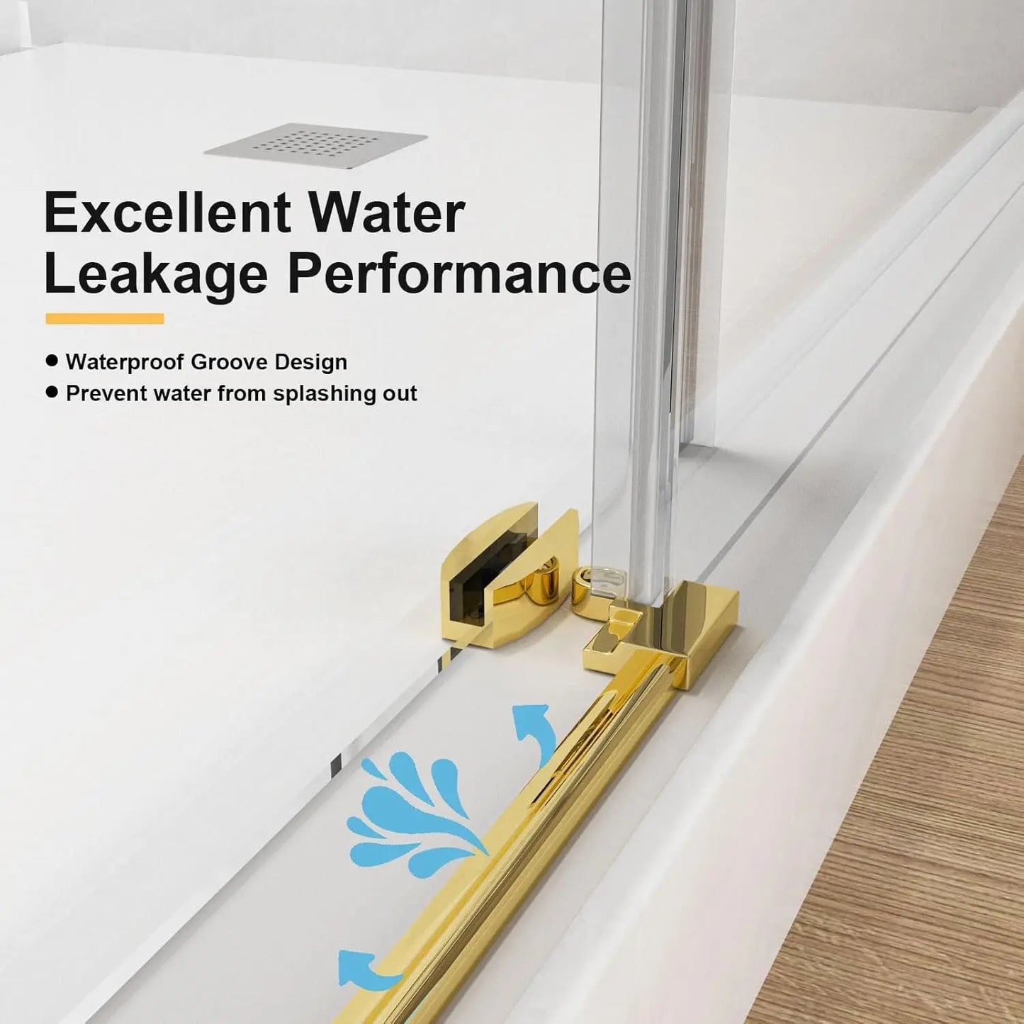 Frameless Shower Door 56-60" W x 76" H, Bathroom Sliding Glass Shower Door with 5/16" (8mm) Clear SGCC Tempered Glass