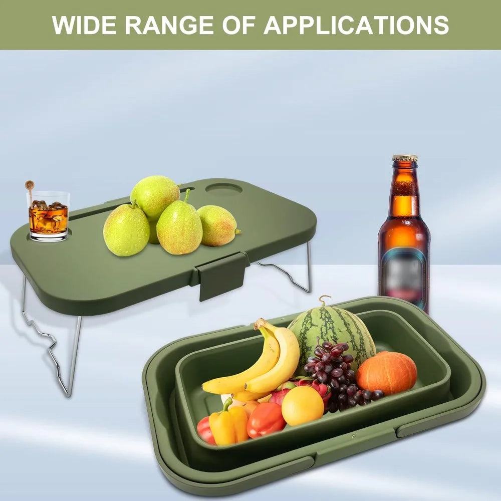 foldable picnic basket large capacity camping folding basket with table car trunk organiser can be used as ice bucket suitable f