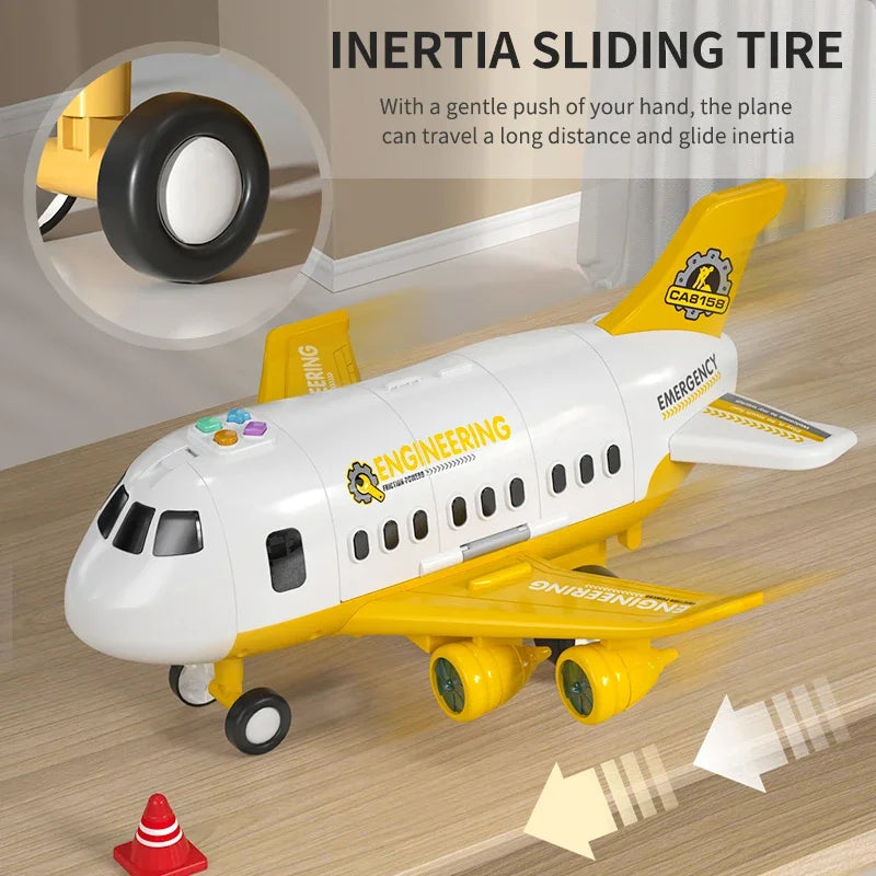 Large Aircraft Simulation Track Inertia Toy Airplane with Lights Music Large Size Passenger Plane Kids Airliner Toys Car Gifts