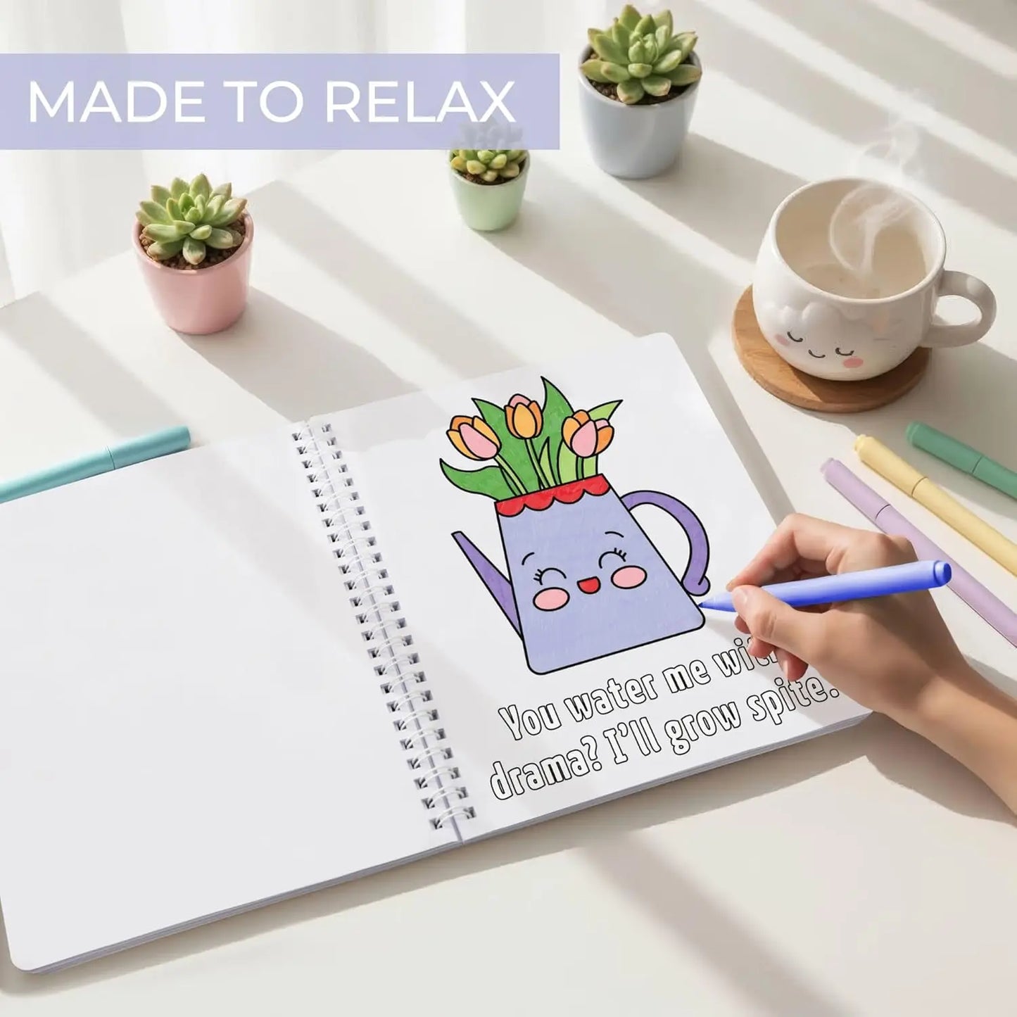 Adult Coloring Book Set of 2 with Floral Designs for Relaxation and Stress Relief - Perfect Gift for Women, Fun and Creative