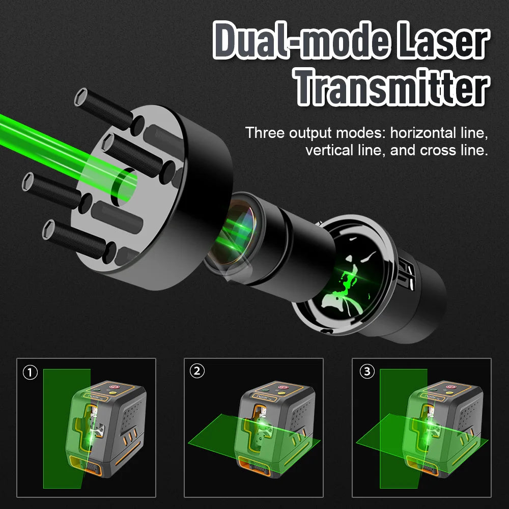 (USA Stock) BOAYAL Laser Level Self Leveling Green Cross Line for Picture Hanging Tile Home DIY Construction Battery Included