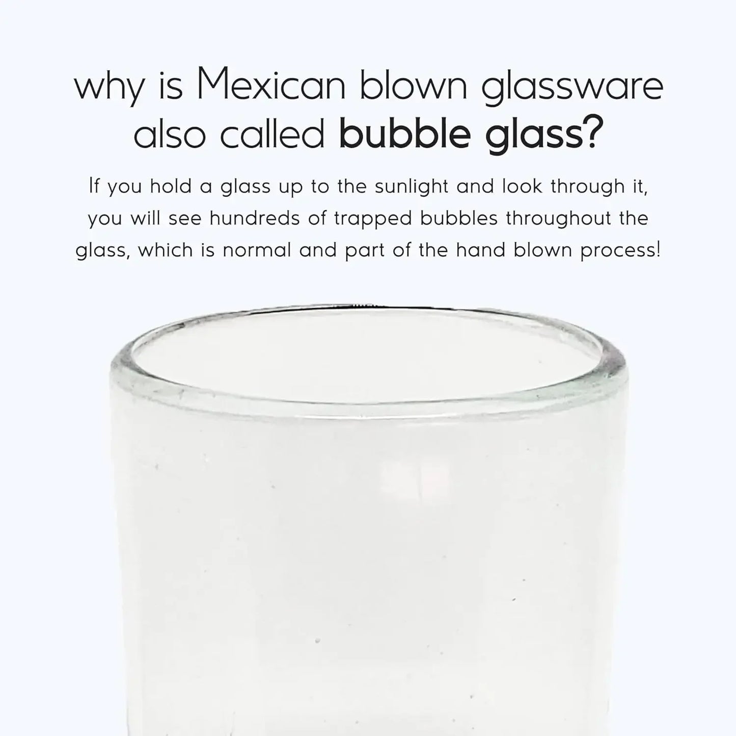 Clear 20 oz Tall Iced Tea Glasses (set of 6), Hand Blown Mexican Glassware, Recycled Glass Drinking Glasses, Lead-Free, Cocktail