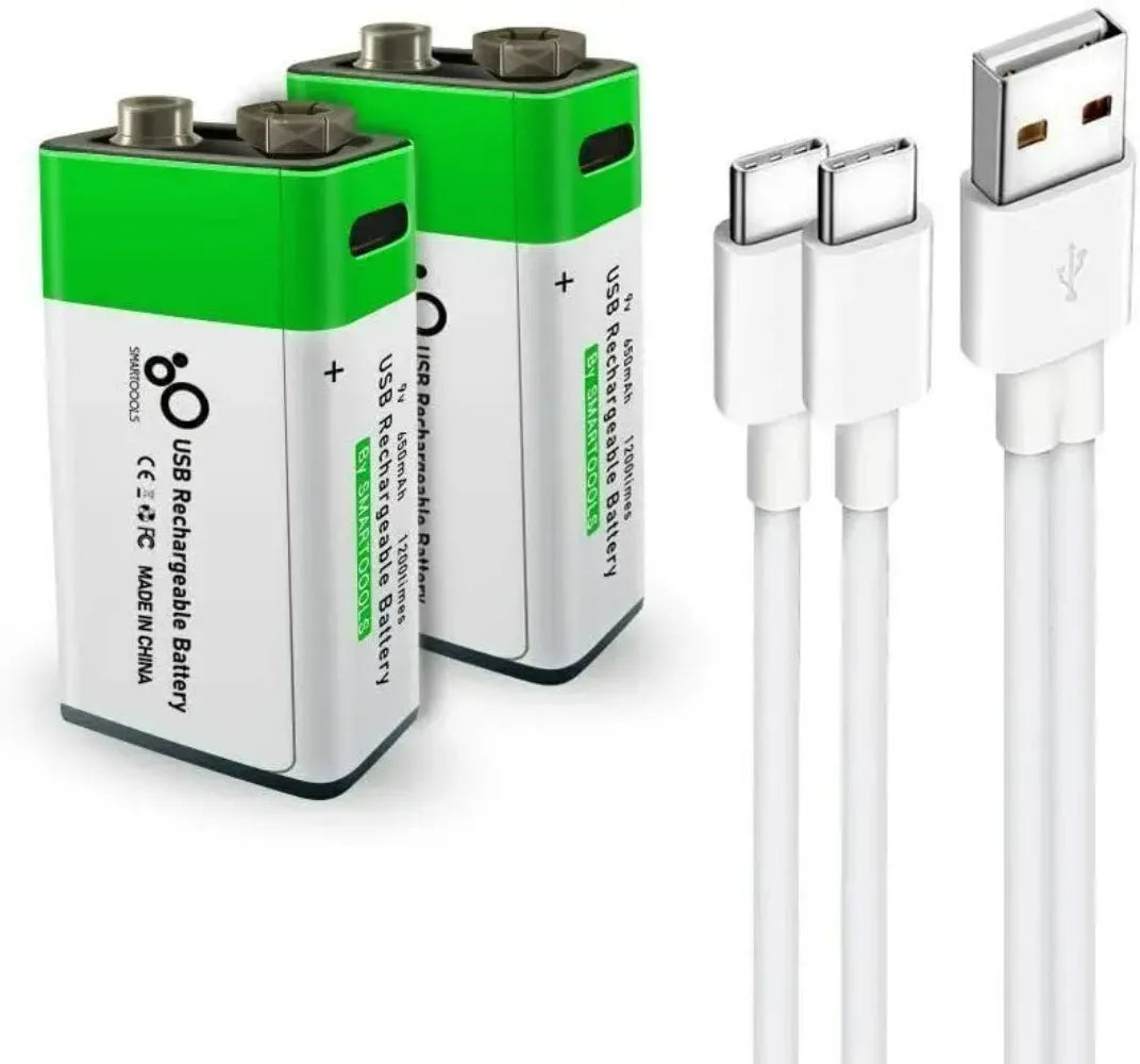 Fast Charge USB AAA/AA/9V/C2/D1 Rechargeable Li-ion Batteries AAA Battery 550mWH / AA Battery 2600mWH /D size With Type C Cable