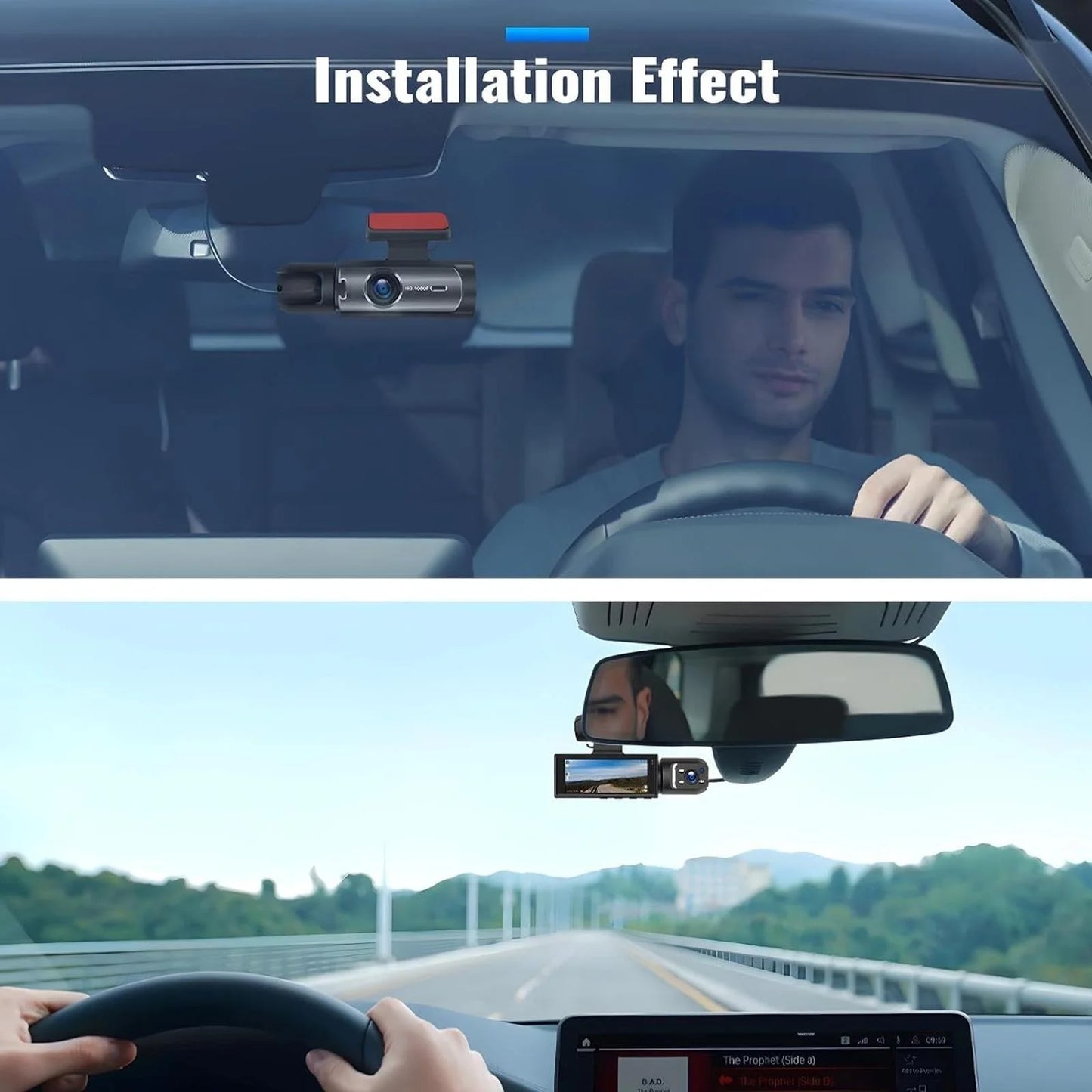 1080P HD Front and Rear Dash Camera Car DVR with Night Vision G Sensor 316 Inch IPS Screen Driving Recorder for Vehicles
