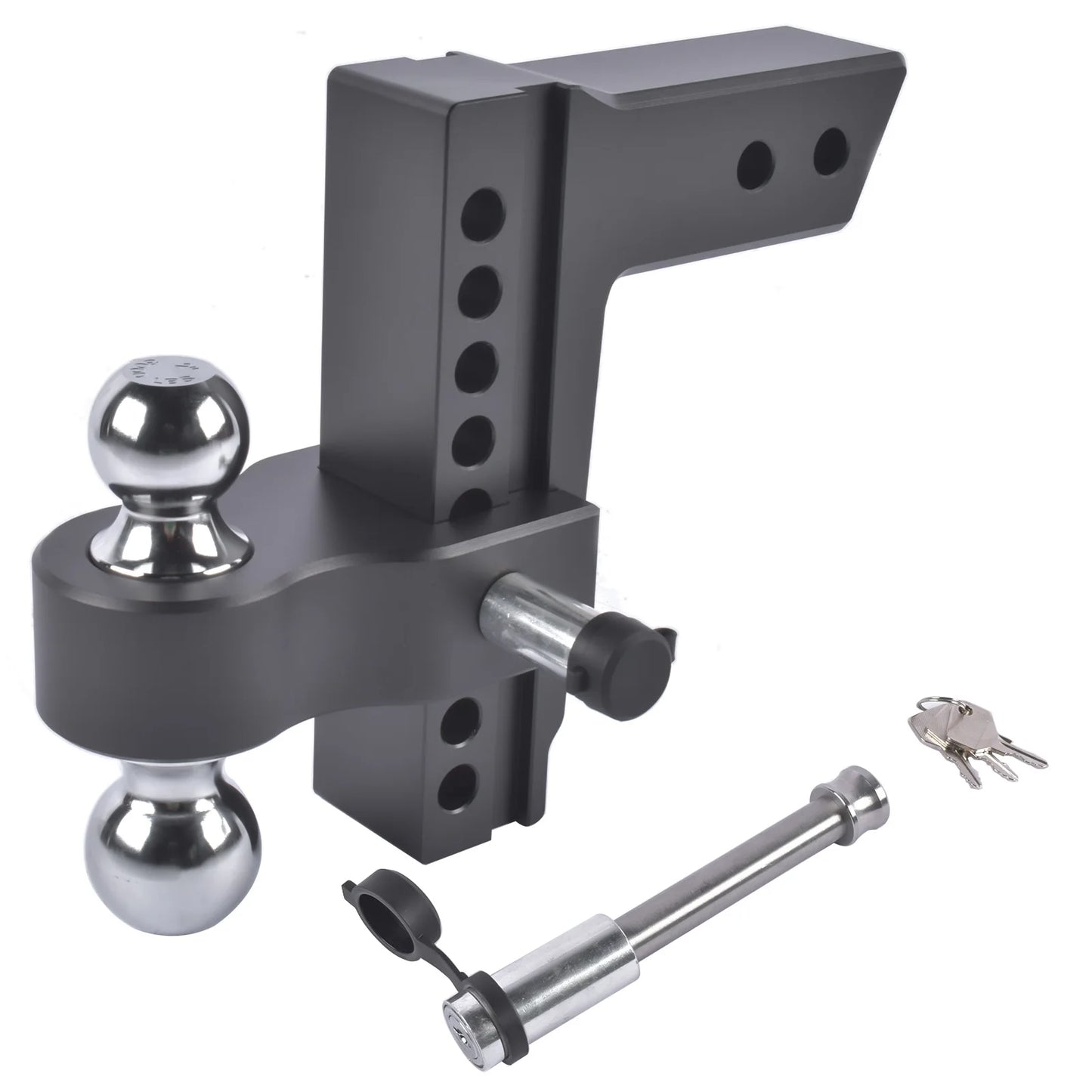 AP03 Adjustable Trailer Hitch Fits 2.5" Receiver | 8" Drop/Rise Heavy Duty Aluminum