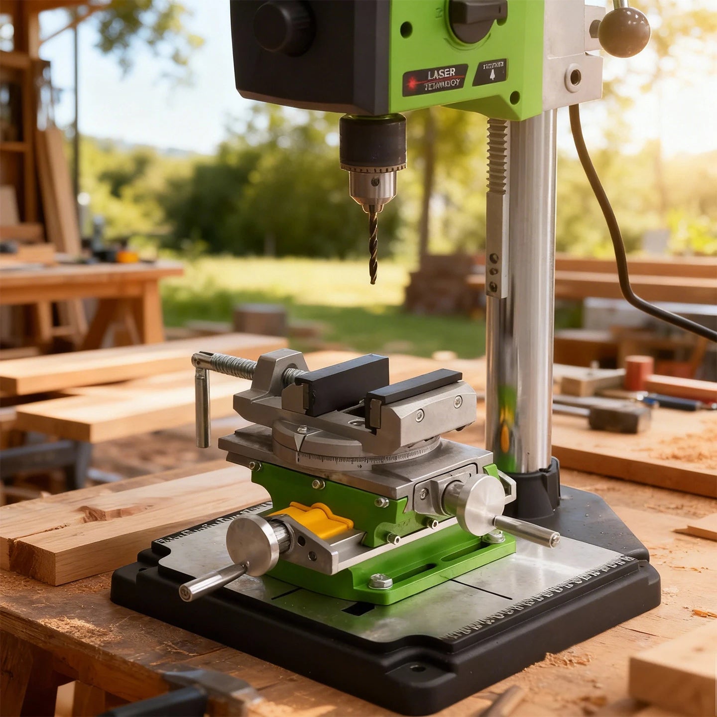 Allsome 2 in 1 Milling Drilling Precision Vise Swivel Base Table Aluminium Alloy Compound Worktable
