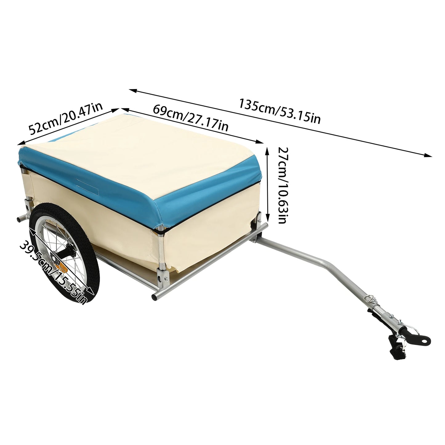 110.23LBS Load Bicycle Trailer Stable Transport Multiple  Aluminum Utility Cargo Bike Trailer for 24"-26" Bike Wheel