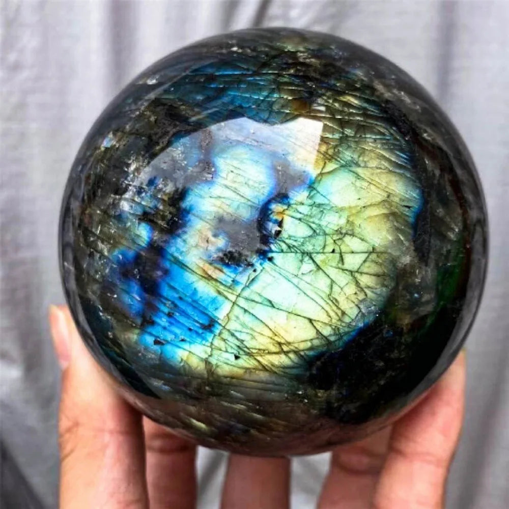 8.5-9CM  Labradorite Ball Sphere  Crafts  Agate  Crystal Jem Stone  Mineral Specimen Wiccan Decor Crystals and Stones Healing
