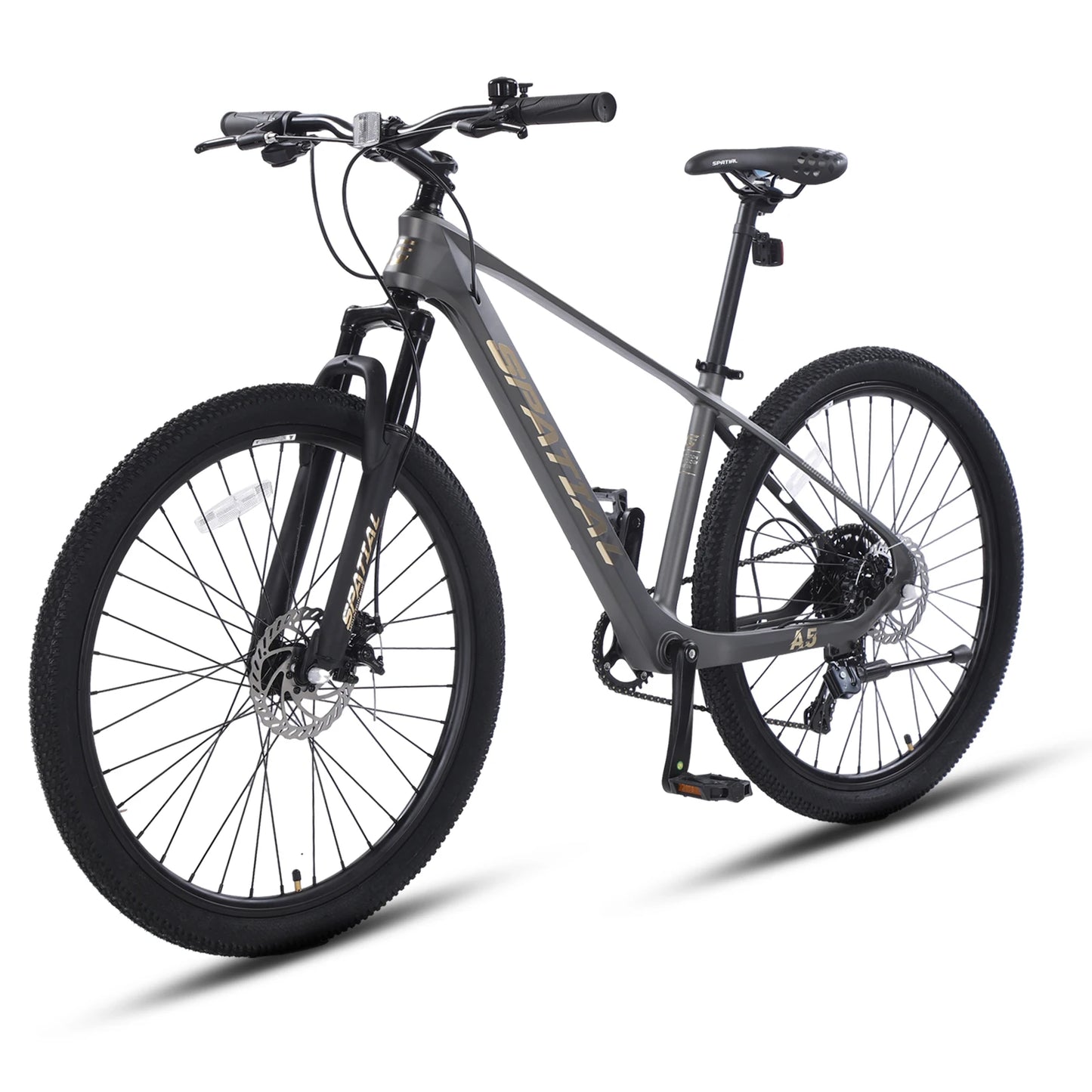 SPATIAL MT275FS 27.5 Inch Hardtail MTB, 8 Speed Mountain Bike, Adult Bicycle, Lightweight Magnesium Alloy Frame, Suspension Fork, Front & Rear Disc Brakes