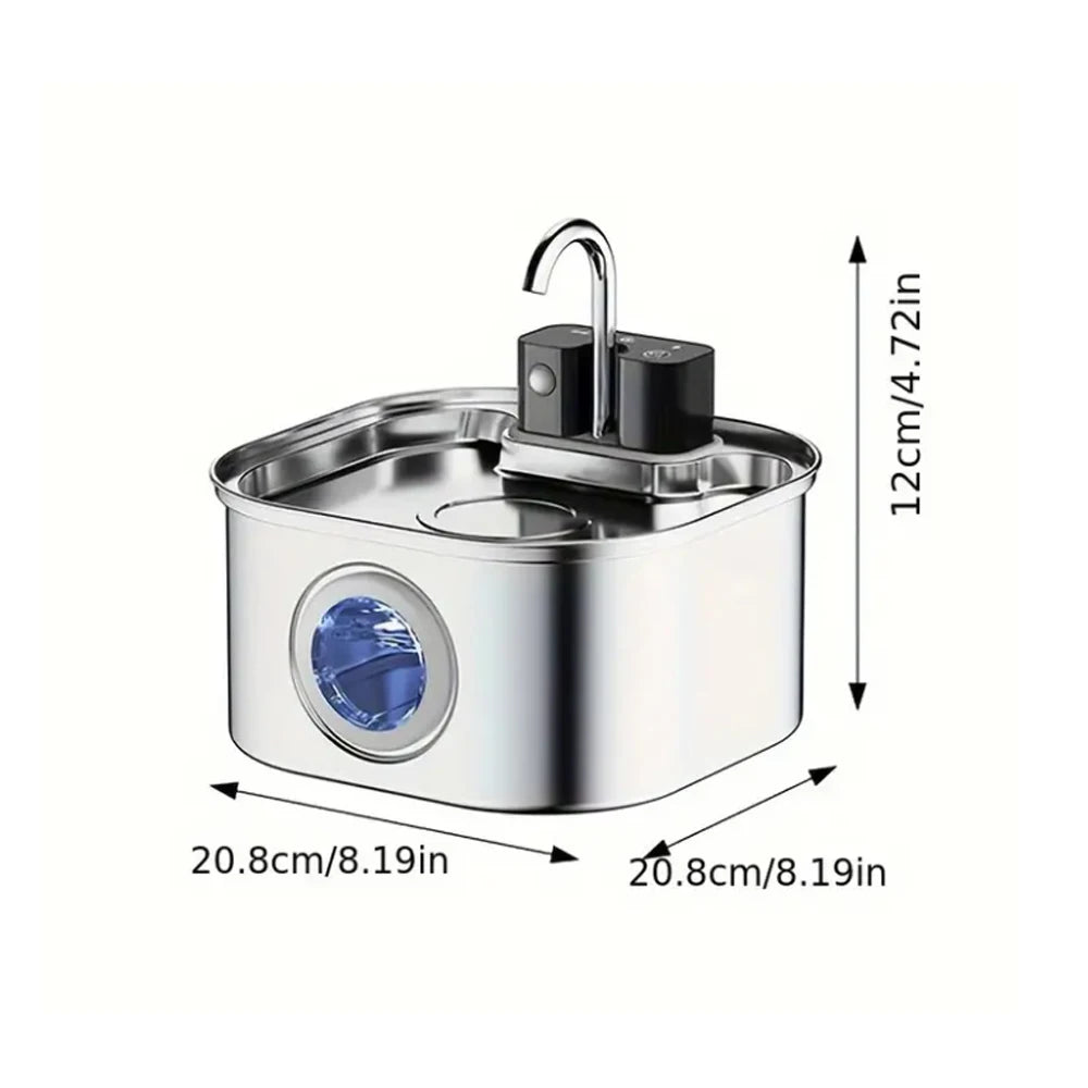 3.2L Stainless Steel Wireless Recharging Sensor Cat Water Fountain Auto Drinking Fountain For Cats Dog Drinker Pet Dispenser Bowl