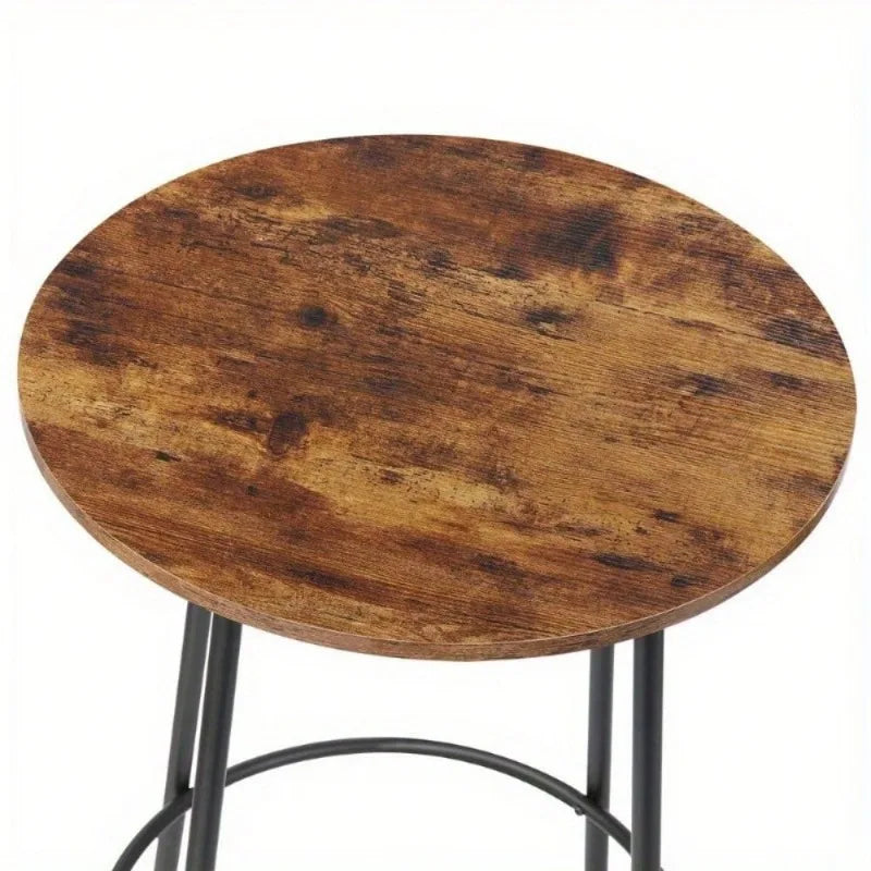 Small Dining Table Set Round Bistro Counter Height Bar Table and Stools