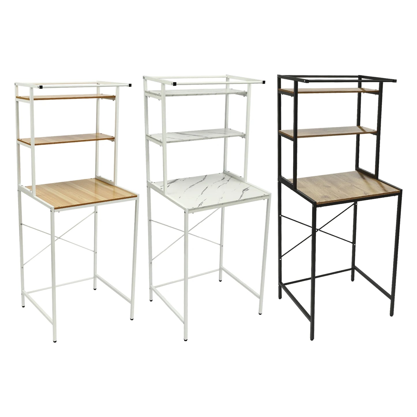 3 Tiers Washing Machine Shelving,  Washer and Dryer Standing Storage Rack Bathroom Organizer Shelf for Laundry Rooms, Balconies