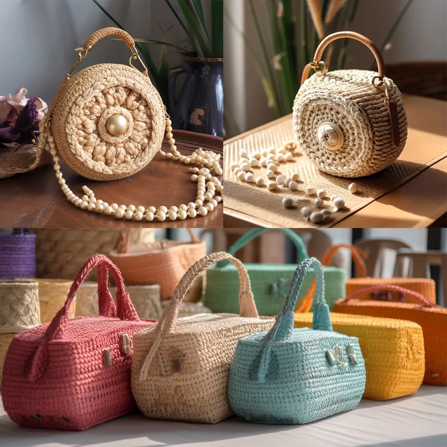 100M Natural Raffia Straw Yarn Hand-Knitted Crocheting Grass Paper Rope For DIY Sunhat Beach Bag Cord Baking Gift Packaging Rope
