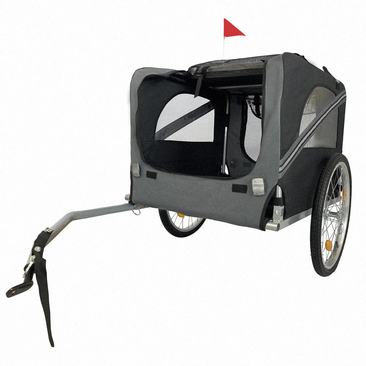 Dog Bike Trailer, Outdoor Foldable Utility Pet Stroller with 20 Inch Wheels Easy to Connect & Store